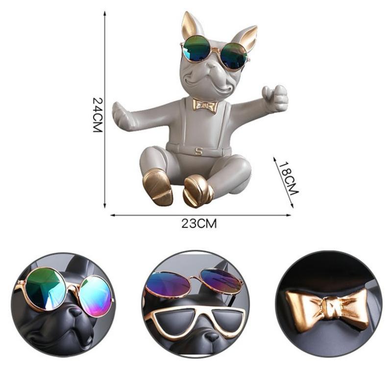 Bulldog Wine Rack Realistic Resin Dog Statue Holder Animal Themed Home Bar Decor Unique Gift For Pet Lovers And Dad Figurine