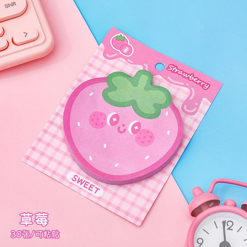 Cute Fruit Convenience Stickers, Student Stationery, Message Notes, Cartoon High-looking Strawberry Notes Sticky Tabs Notepads