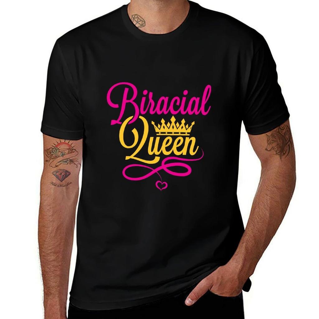 Biracial Queen Mixed Race Mixed Chicks Women Girls TShirt Outdoor Sports Short Sleeve Top