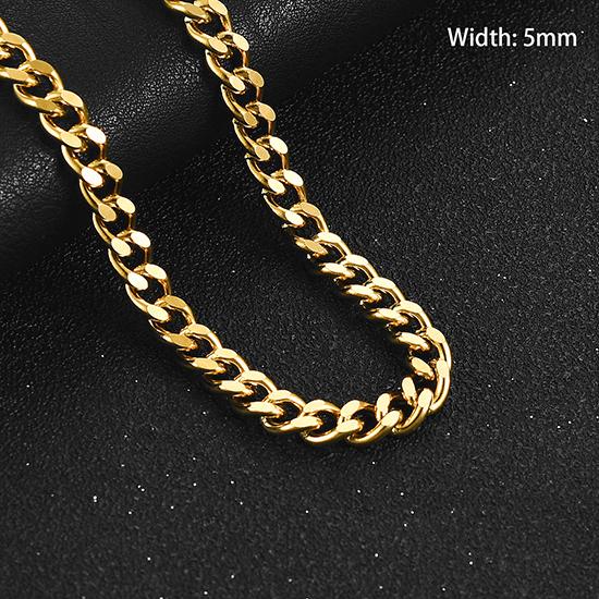 10PCS Cuban Chain 3.5/5/7/9mm Mens Necklace Stainless Steel Chain for Women Jewelry Christmas Gift
