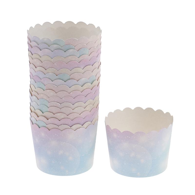 50Pcs Regenbogen Cupcake Liner Für Backen Gradienten Cupcake Wrapper Backen Tassen