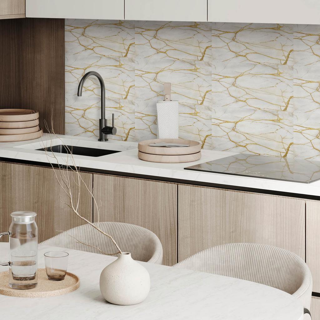 Samoprzylepne Kafelki Winylowe Z Nadrukiem Do Łazienki Elegancki Marmur Z Żyłkami 10X40X20 Cm