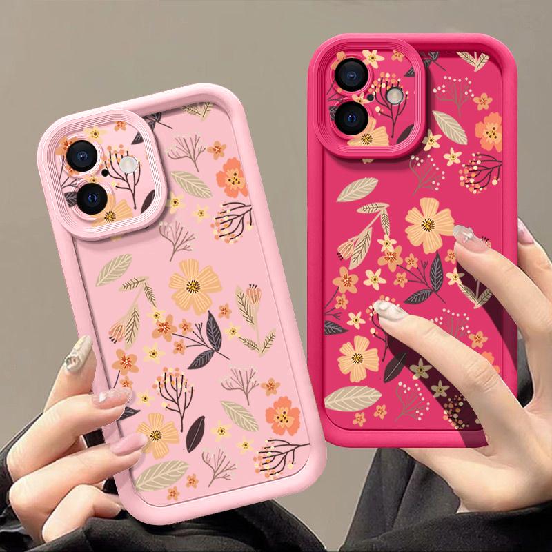 For iPhone 17 Pro Max 17 Air 16 15 14 13 Cover Floral Patterned Shockproof Solid Color Soft Phone Case