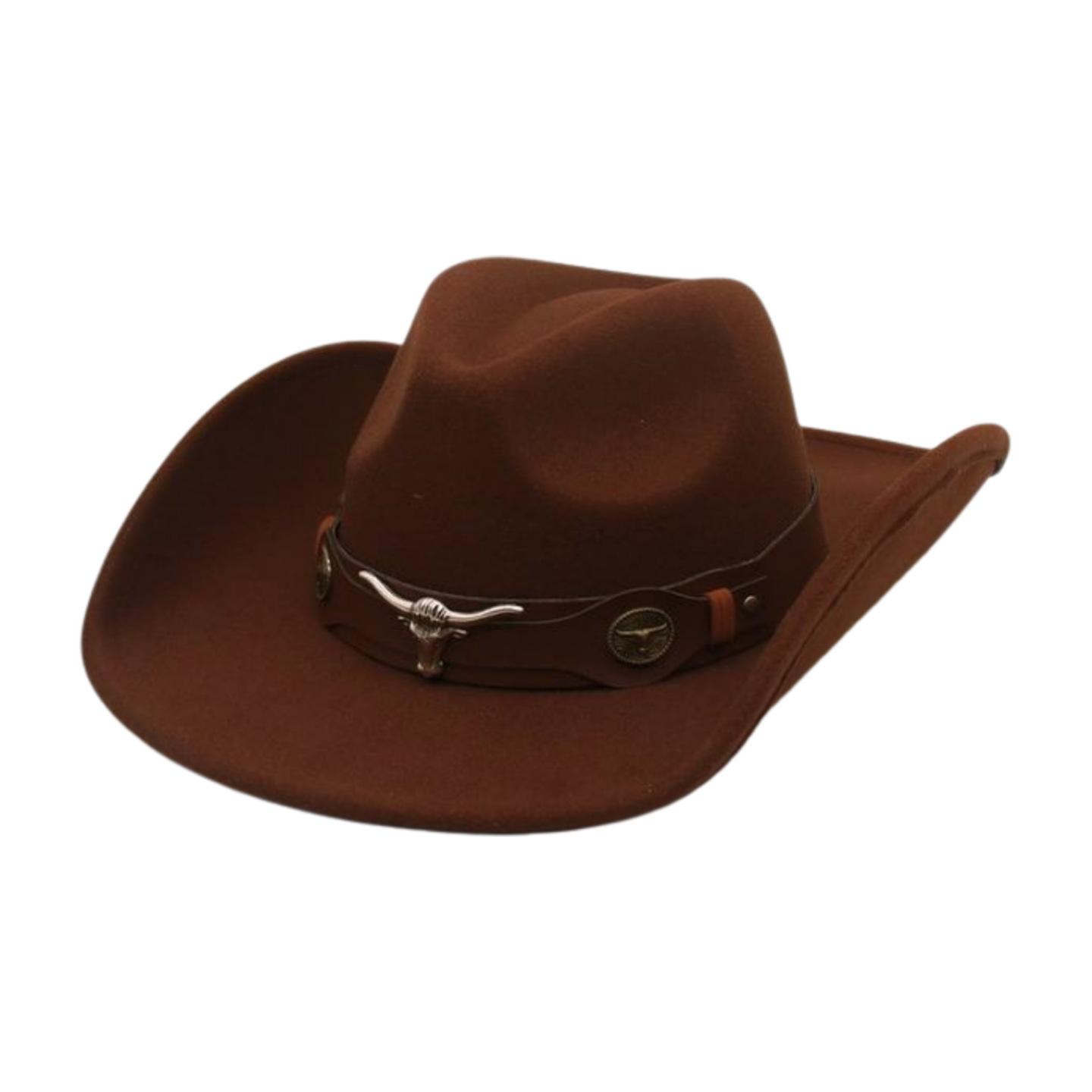

Western Gentleman S Hat Felt Hat Cowboy Hat Felt Top Hat Jazz Hat Men S And Women S Hats one size fits all [m long peach bull]