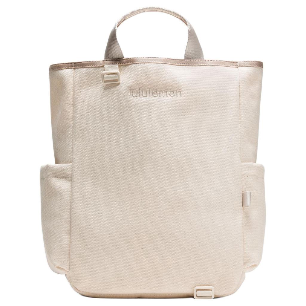 Lululemon Racket Canvas Backpack Unisex Natural Ecru & Cashews Brown LU9CEIS-072462