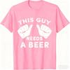 2026 New Fashion Trend Interesting I Need Beer Graphic Print Street Fashion Loose Crew Neck Versatile Top for Unisex and Women
