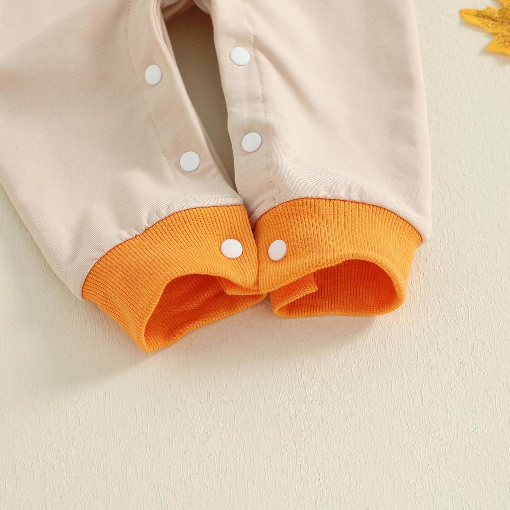 Baby Boy Pumpkin Embroidery Halloween Romper - Super Cute & Perfect for Outdoors