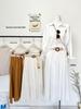 2026 Mori-kei Spring/Summer Women's A-line Skirt: Versatile Mid-length with Belt, Solid Color Lazy Style for Vacation.