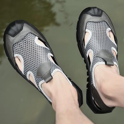 Fashion Summer Hollow Out Breathable Waterproof Hiking Shoes Men's Mesh Outdoor Anti-slip Wearable Sneakers Shoes Sport Quick-dry Shoes
