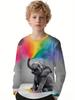 Kinderkleidung T-Shirts für Jungen Kurzarm Süß Junge Kind T-Shirt Oberteil 3D Affen-Print Lustig Freizeit Kinder Sommerkleidung