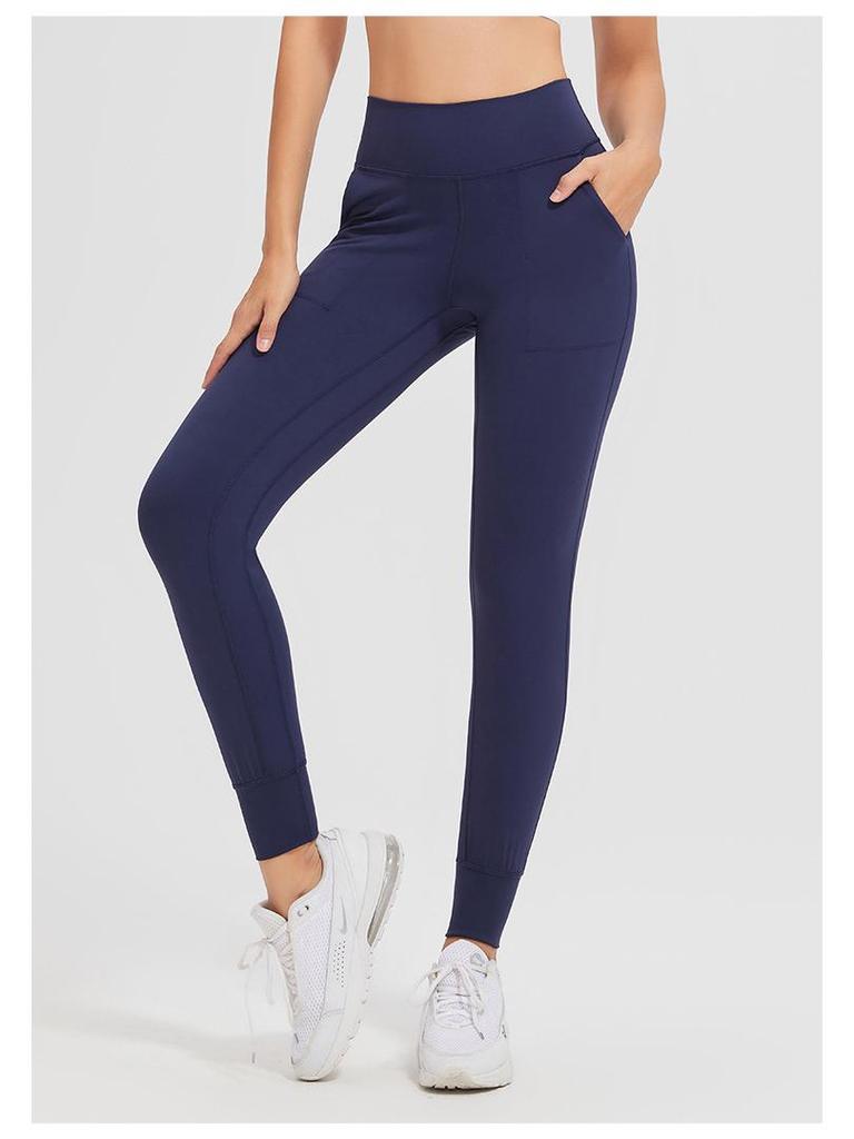 Women's High-Waist Seamless Yoga Pants with Pockets - Peach Lift, Non-Slip, High Elasticity