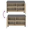 Hallway Bench with Cushion and Shelf Sonoma Oak Finish 80 x 38 x 46 cm