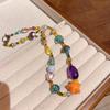 Dopamine Colored Ceramic Bead Necklace Sweet Beauty Instagram Trendy Light Luxury Design High-End Feeling Neck Chain Jewelry