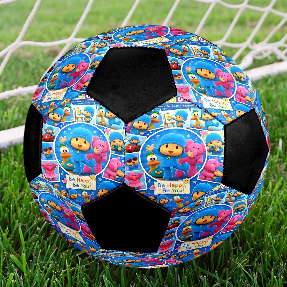 Pocoyo Theme Size 5 Soccer Ball, Suitable for Both Indoor and Outdoor Matches, a Gift Suitable for Everyone.