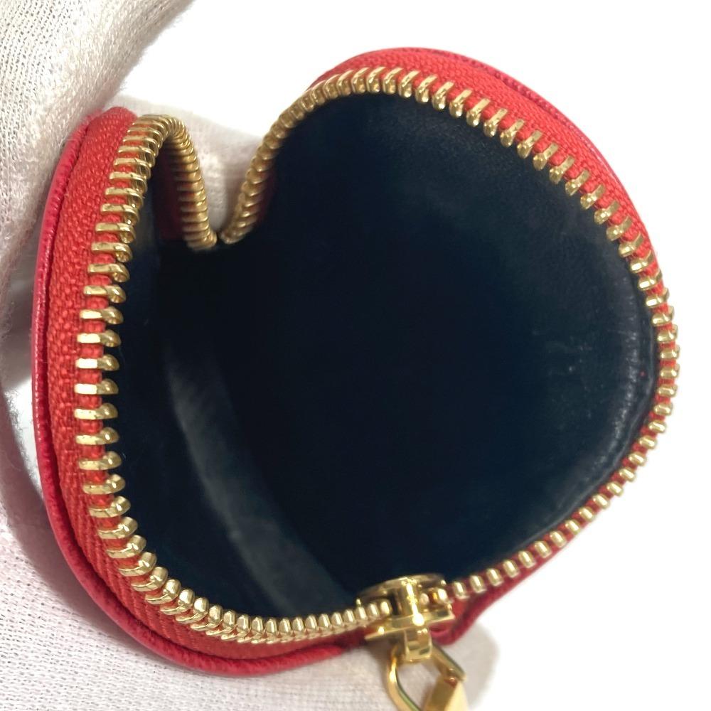 LOEWE Anagram logo heart Wallet Coin Compartment coin purse Leather Red