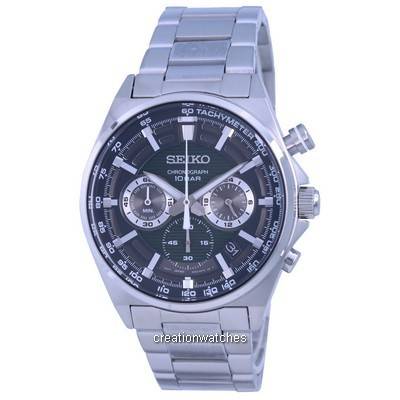 

Восстановленные часы Seiko Discover More Chronograph Зеленый циферблат Кварцевые SSB405 SSB405P1 SSB405P 100M Мужские зелёный