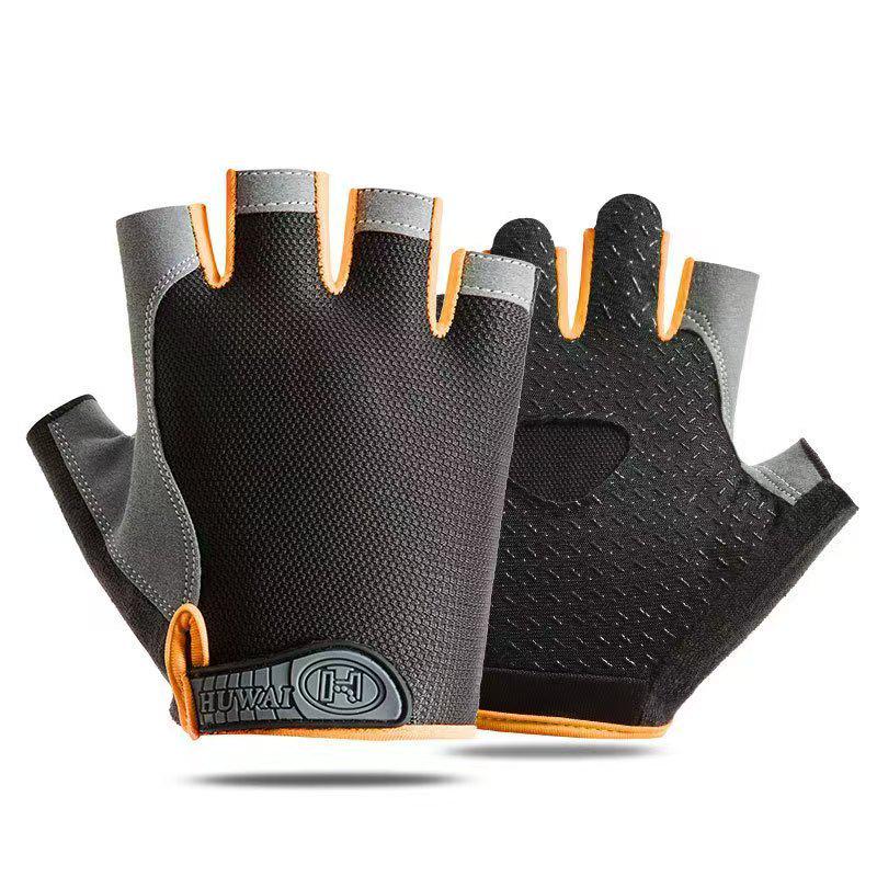 Cross-Border Non-Slip Breathable Cycling Gloves with Thick Palm Pad - Silicone, Half-Finger, for Outdoor Summer Fitness