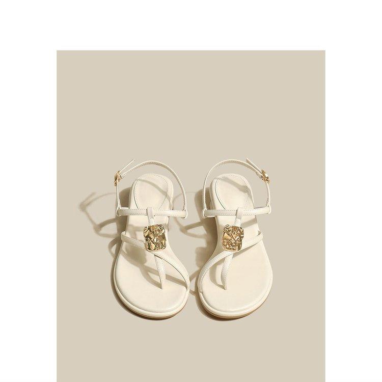 Fashion 2024 Sandals Flip Flops Platform Ladies Shoes Summer High Heels New Corrective Outside Fashion High-heeled Girls Flat Clogs