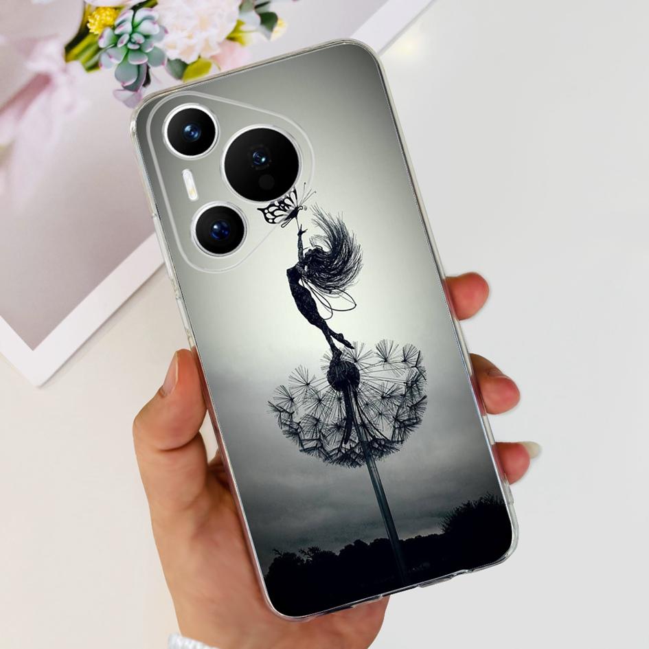 For Huawei Pura 70 Pro Plus Case Fashion Flowers Clear Soft Silicone Shockproof Phone Cover For Huawei Pura 70 Pro Pura70 Bumper