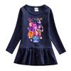 Kpop Monster Hunter Witch Korean Style Girls' Cartoon Ruffle Long Sleeve Mesh Princess Dress for Spring and Autumn.