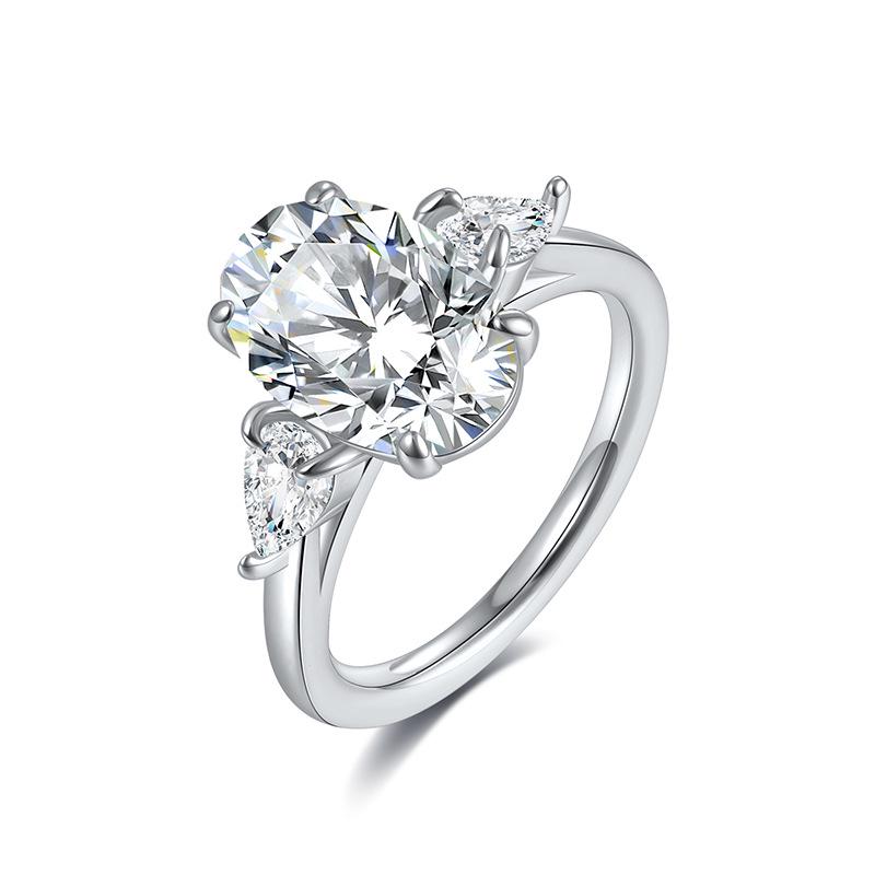 Elegant 4 Carat Marquise Cut Moissanite Women's Ring, Sterling Silver 925