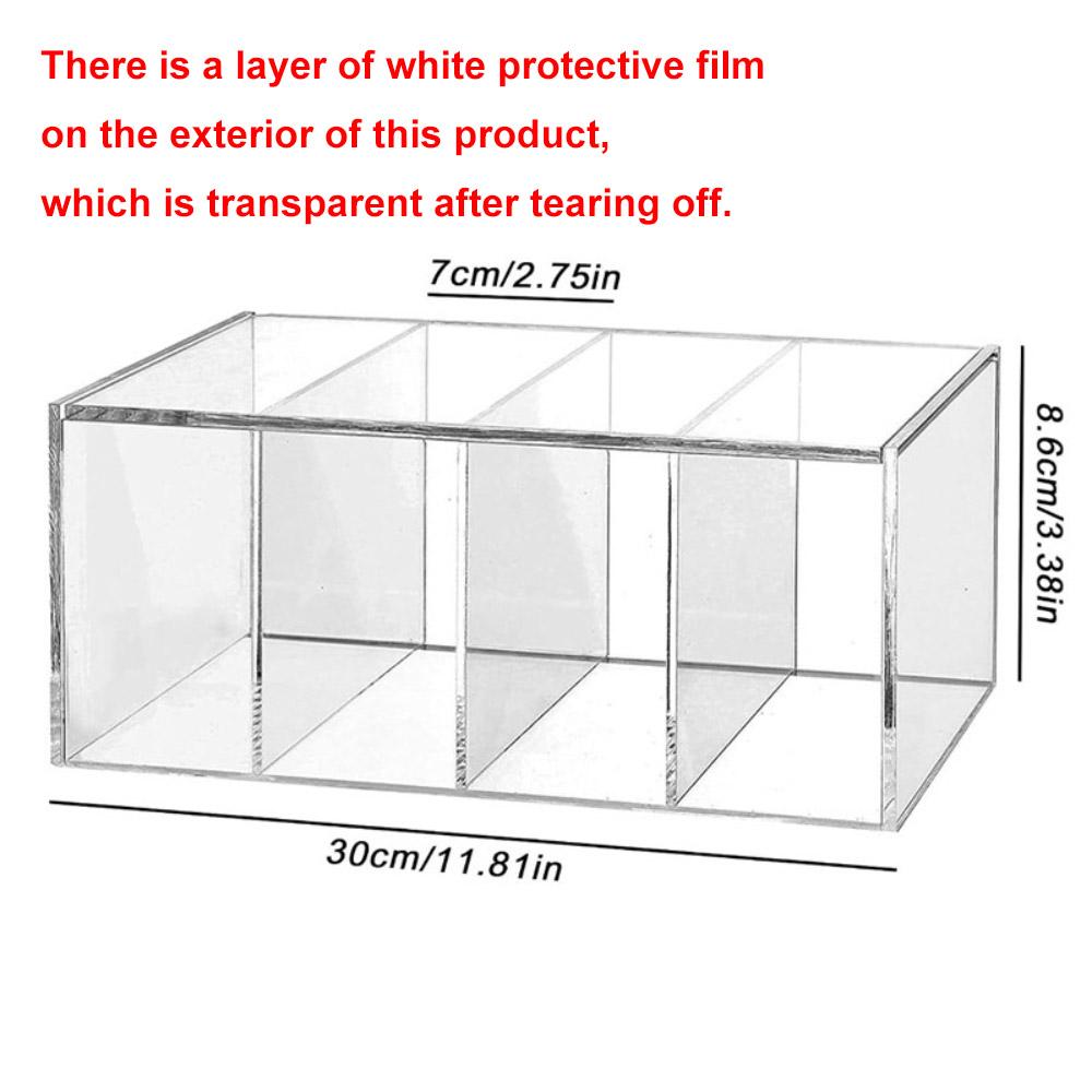 Акриловый контейнер для хранения с 4 отделениями и крышкой для капсул Nespresso, кухонных чайных пакетиков, косметики, настольного органайзера