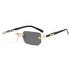 New Rimless Photochromic Presbyopia Senior Sense of Business Style Men's Reading Glasses Outdoor Sun Shading Sunglasses