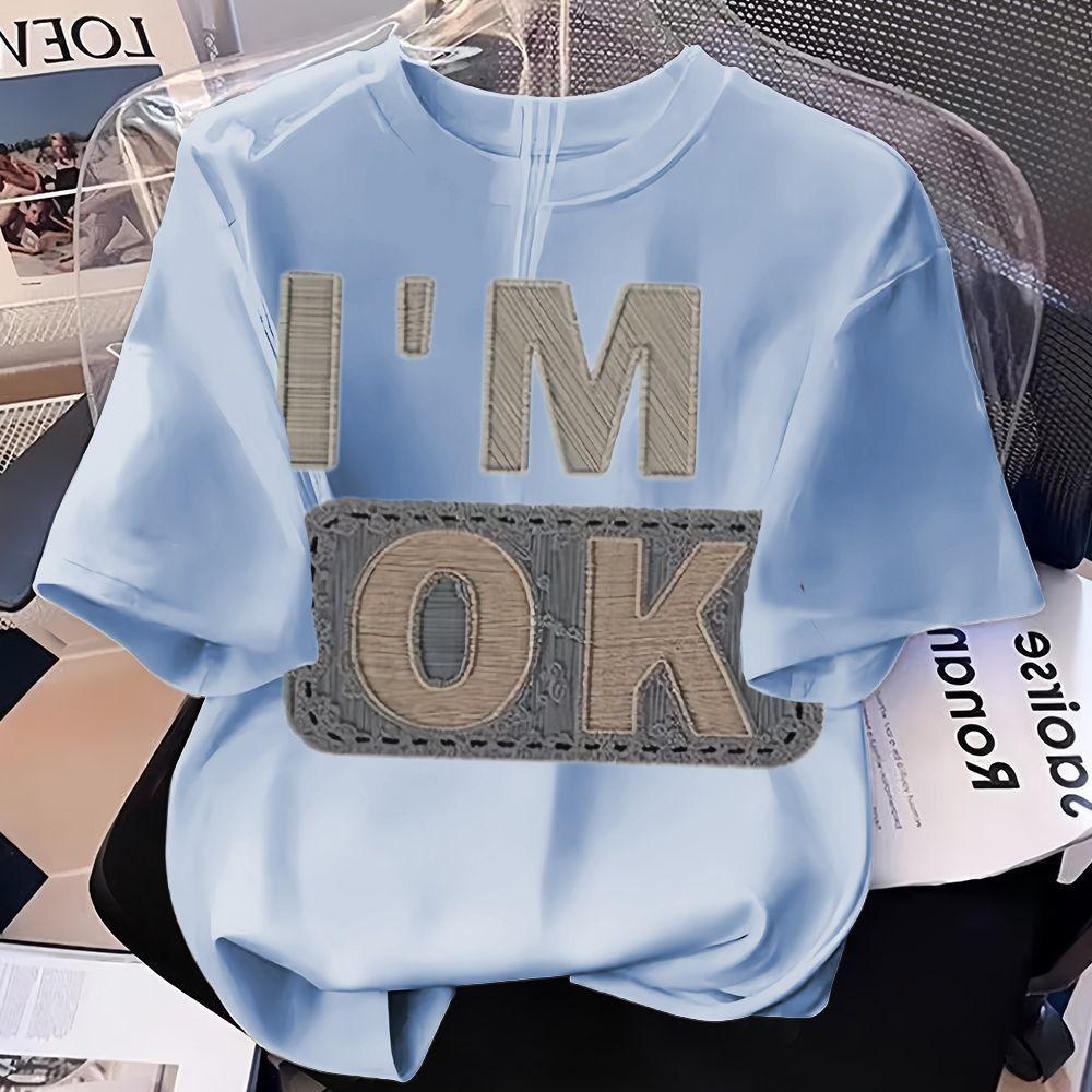Boys' and Girls' Creative Letter Shirts - Summer Children's Casual Short-sleeved Pure Cotton T-shirts
