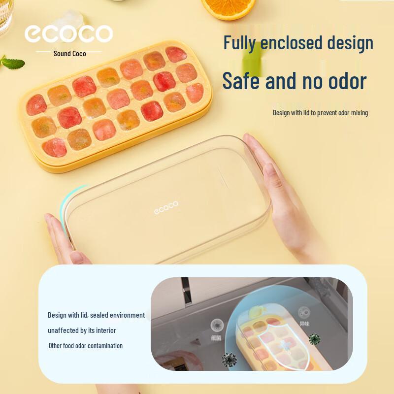 ecoco 14-Grid Ice Cube Tray with Lid