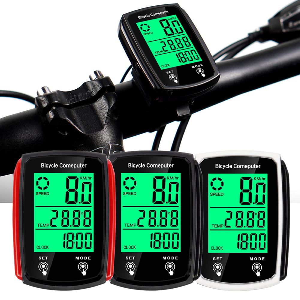 Fahrradrücklicht Stoppuhr MTB Fahrradcomputer Kabelgebunden Wasserdicht Tachometer Kilometerzähler Fahrradgeschwindigkeitszähler LCD Touchscreen