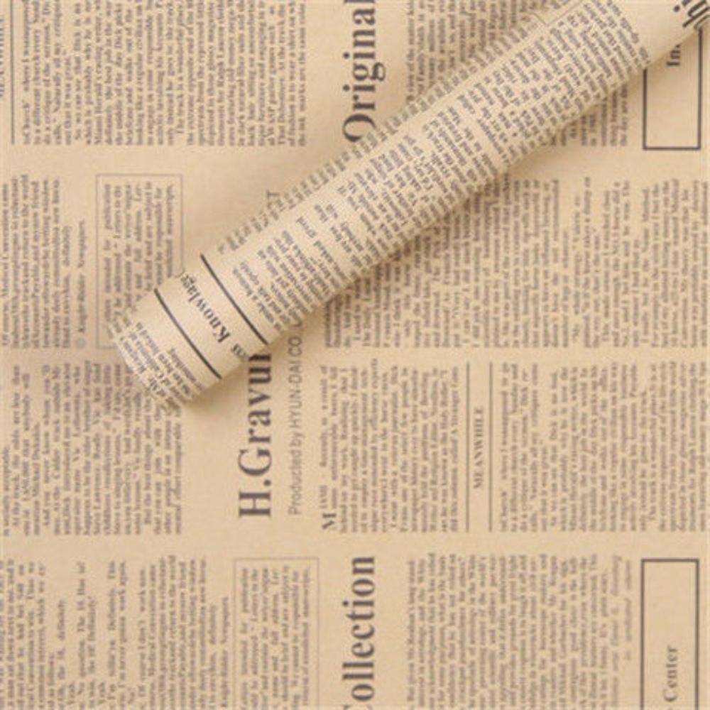 10 sheets per pack, vintage English newspaper kraft paper, brown kraft outer wrapping paper for gift packaging for gift wrapping