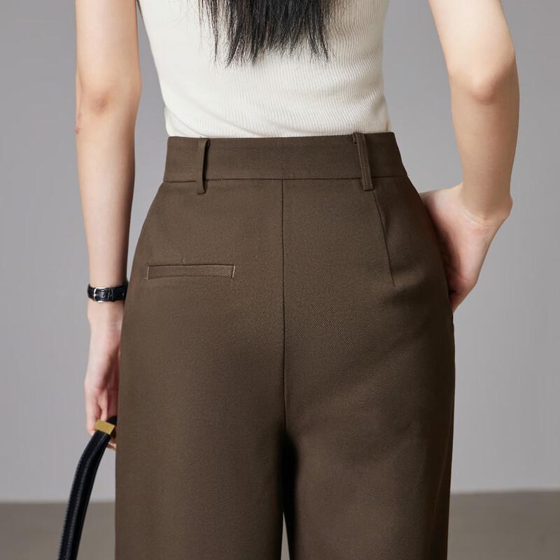 Demana Women's Spring Autumn Mid-Waist Straight-Leg Casual Trousers