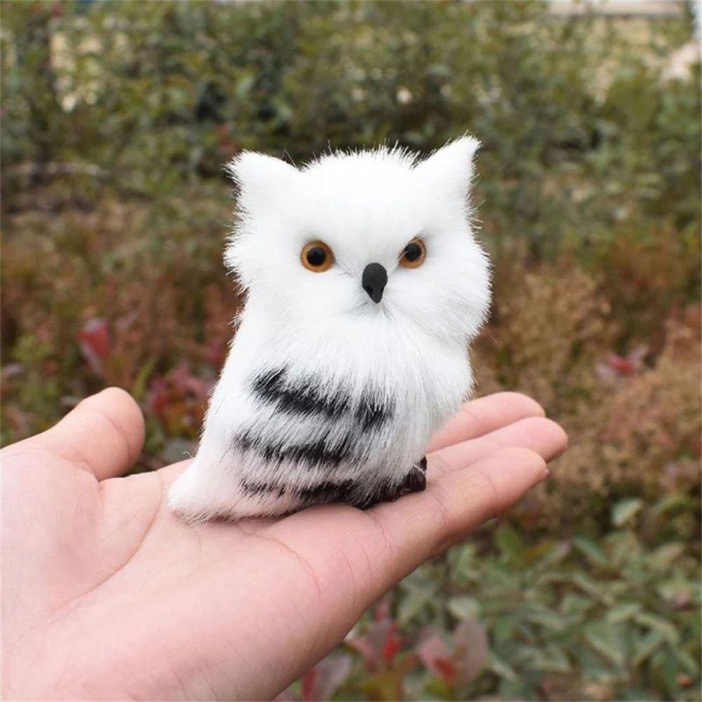 Furry Bird Garden Decor Photo Prop Owl Plush Toys Artificial Owl Owl Ornament Lifelike Animal Owl