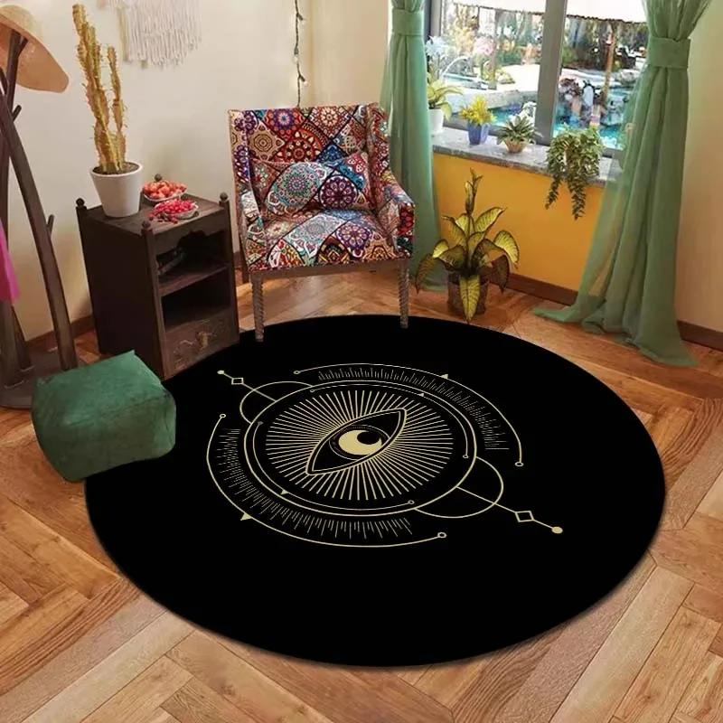 

Загадочный принт глаз Таро Круглый ковер Нескользящий ковер Круглый коврик для гостиной Стол Диван Коврик для пола Спальня Подвесное кресло-корзина Коврики для стула 40x40cm(15x15 inch)