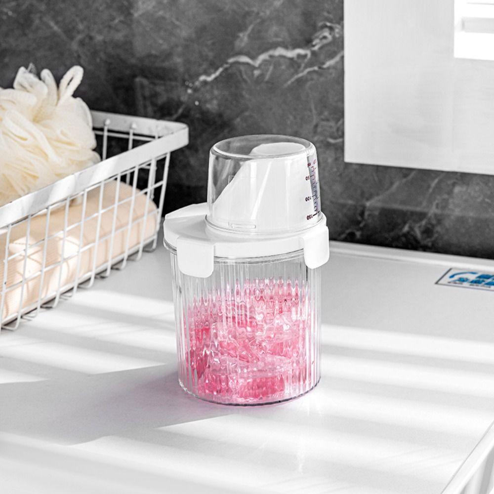With Measuring Cup Laundry Detergent Dispenser Bottle Sealed Detergent Powder Tank