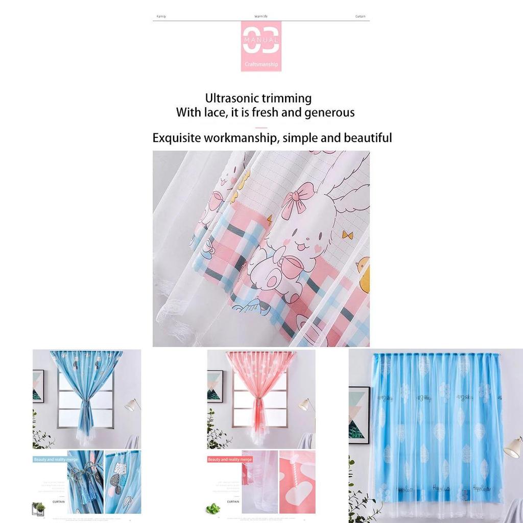 Elegant Velcro Curtain Window Self Adhesive Blackout Drapes For Cozy Bedrooms And Stylish Girls Decor