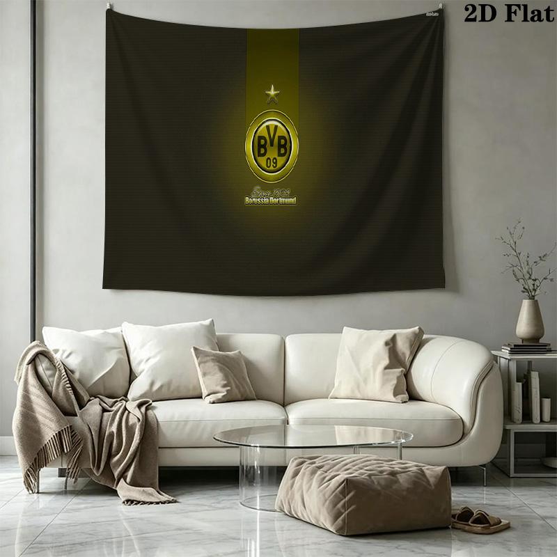 Borussia Dortmund Logo Tapestry Background Cloth Fashion Print Background Cloth Work Of Art Wall Covering Decoration