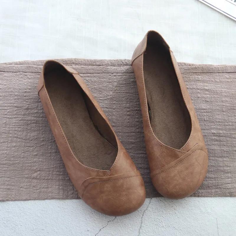 Fashion Elegant Dressy Ballet Flats Women's Plain Loafer Concise Slip On Office Nurses Work Shoes New Woman Faux Leather Green Moccasins