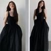 Black Strapless Long Dress Women Fashion Slim Sleeveless O-Neck High Waist Dresses Female Spring Summer Party Vestidos