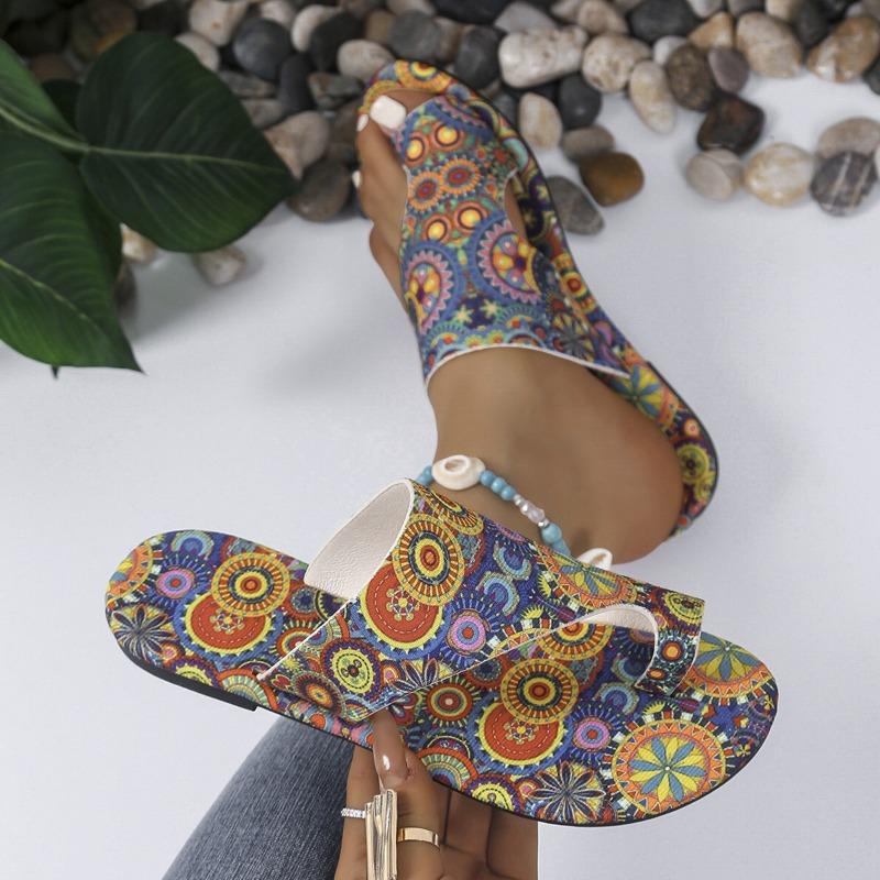 

High quality flat bottom set toe summer breathable wind large size bohemian sandals 43