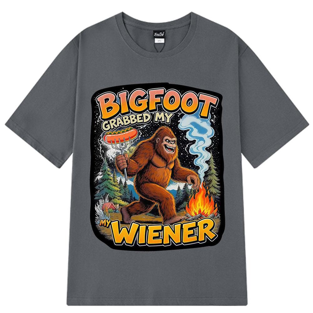 Bigfoot Hat Mein Würstchen Gegriffen Lustiges Meme T-Shirt Herren Damen Vintage T-Shirts Sommer Baumwolle Mode Hip-hop Lässige T-Shirts Streetwear