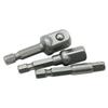 3pcs 1/4 3/8 1/2 Socket Adapter Hex Shank Drill Bits Extension Rod Power Tools