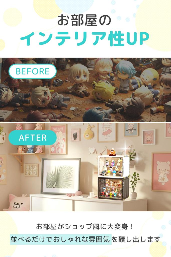 AP LAB Figure Clear Display Transparent Collection Freestanding Storage for Acrylic Easy Gunpla Large Case, Case, Stands, Dustproof, Assembly,