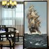 Statisch Haftende Sichtschutz-Fensterfolie Dekoratives Segelboot-Gemälde Fensterabdeckungen Glas-Fensteraufkleber