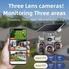 Solar PTZ Camera – 4G/WiFi Outdoor Security with 3-Screen View, Optional LED Light, 2-in-1 Surveillance & Night Lighting