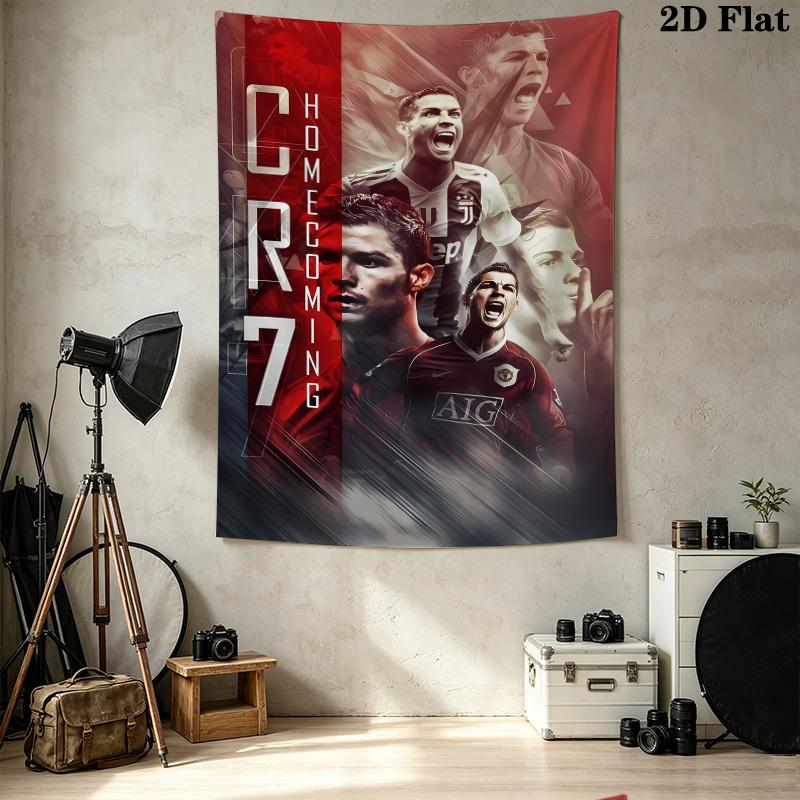 Cr7 Wall Tapestry Aesthetic Wall Hanging Printed Fabric Blanket Decorative Tapestries For Bedroom Living Room Home Decor