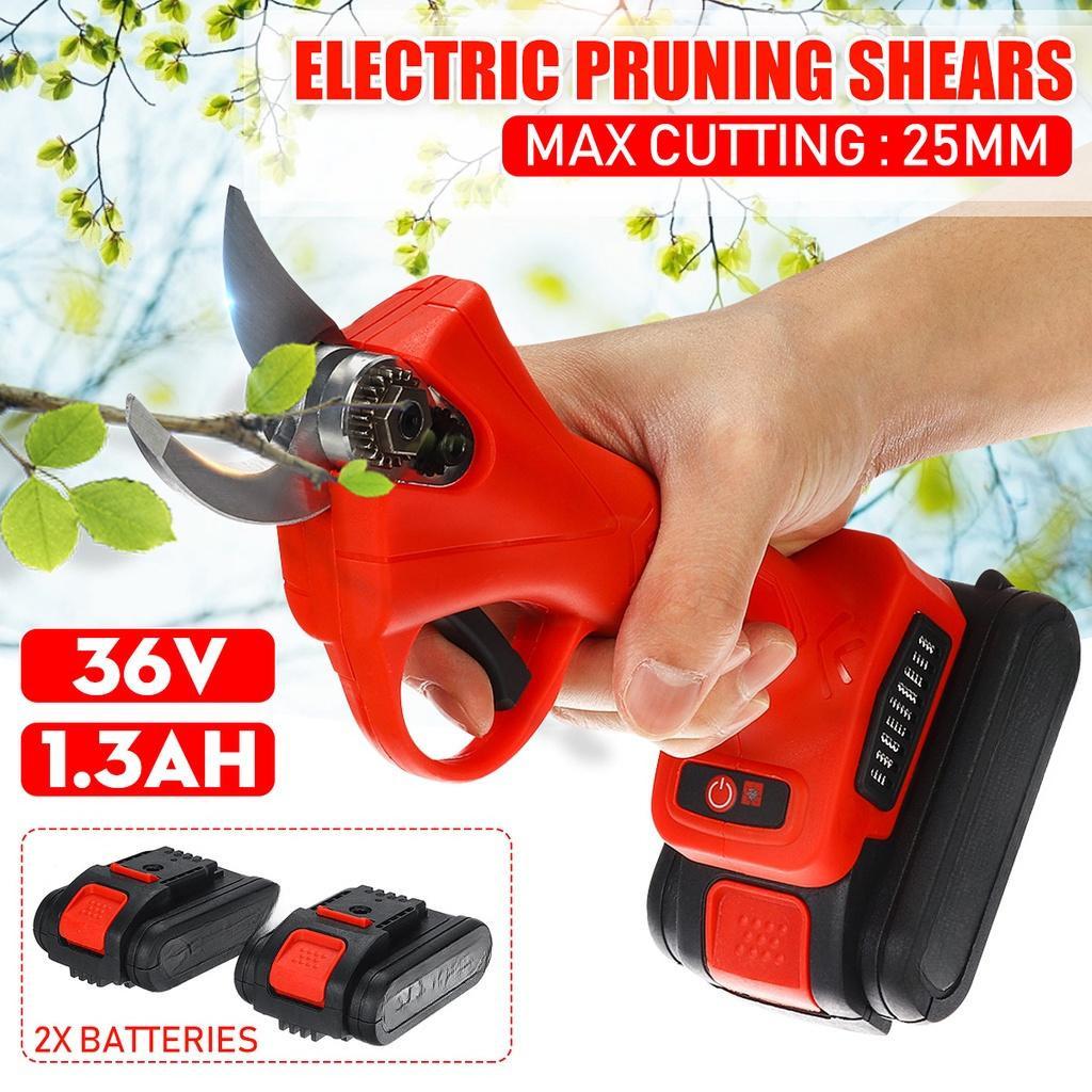 36V Rechargeable Pruner Trimmer with 2 Li-on Battery Garden Cordless Electric Pruning Shears Sharp- Blade Cutter