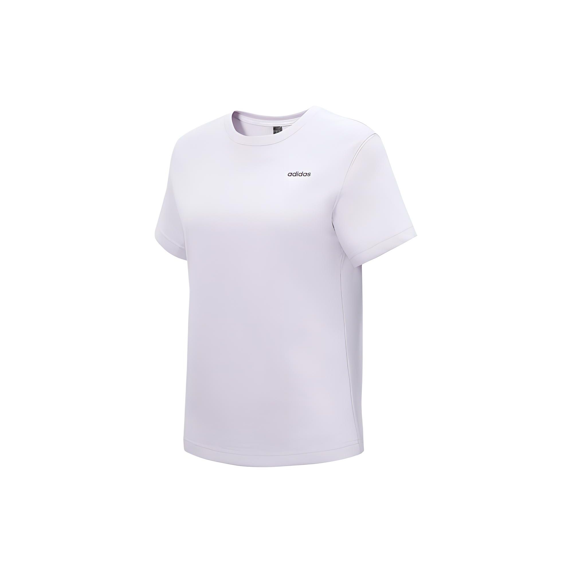 

Adidas Сплошной цвет с круглым вырезом, повседневная спортивная пуловерная футболка, женские топы, серебристый JI6455 S