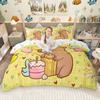 Homewish Cute Rodent Animal Duvet Cover Set 2Pcs/3Pcs For Kids Capybara Guinea Pig Bedding Kawaii Wildlife Quilt Cover Set
