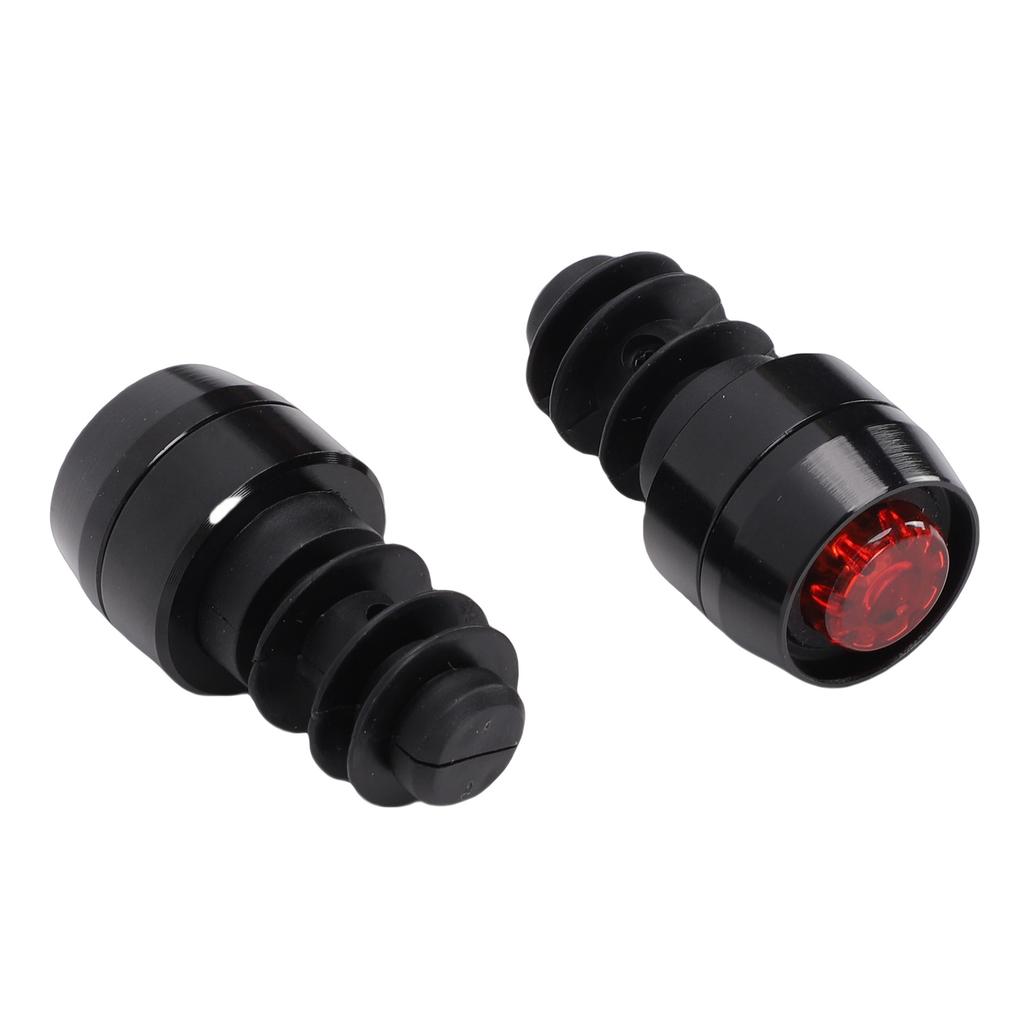 Bike Handlebar End Light Aluminum Alloy 3 Lighting Modes Mini Turn Signal Rear Security Light for Cycling Black
